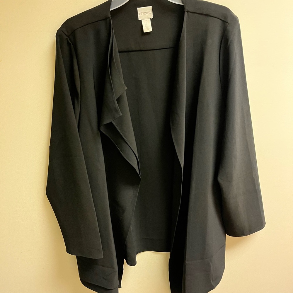 Chico's Elegant Black Open-Front Blazer